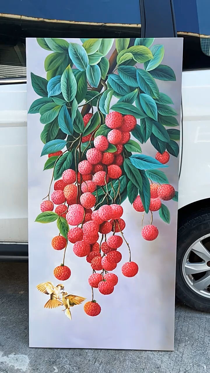 《荔枝》超写实油画,纯手绘作品!