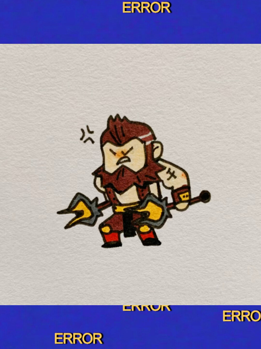 简笔画分享/程咬金/王者荣耀/手绘