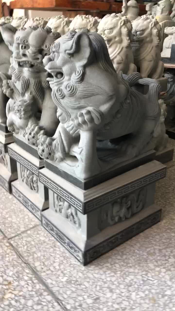 石雕狮子南狮献钱狮别墅酒店门口石狮子寺庙石狮子石雕摆件
