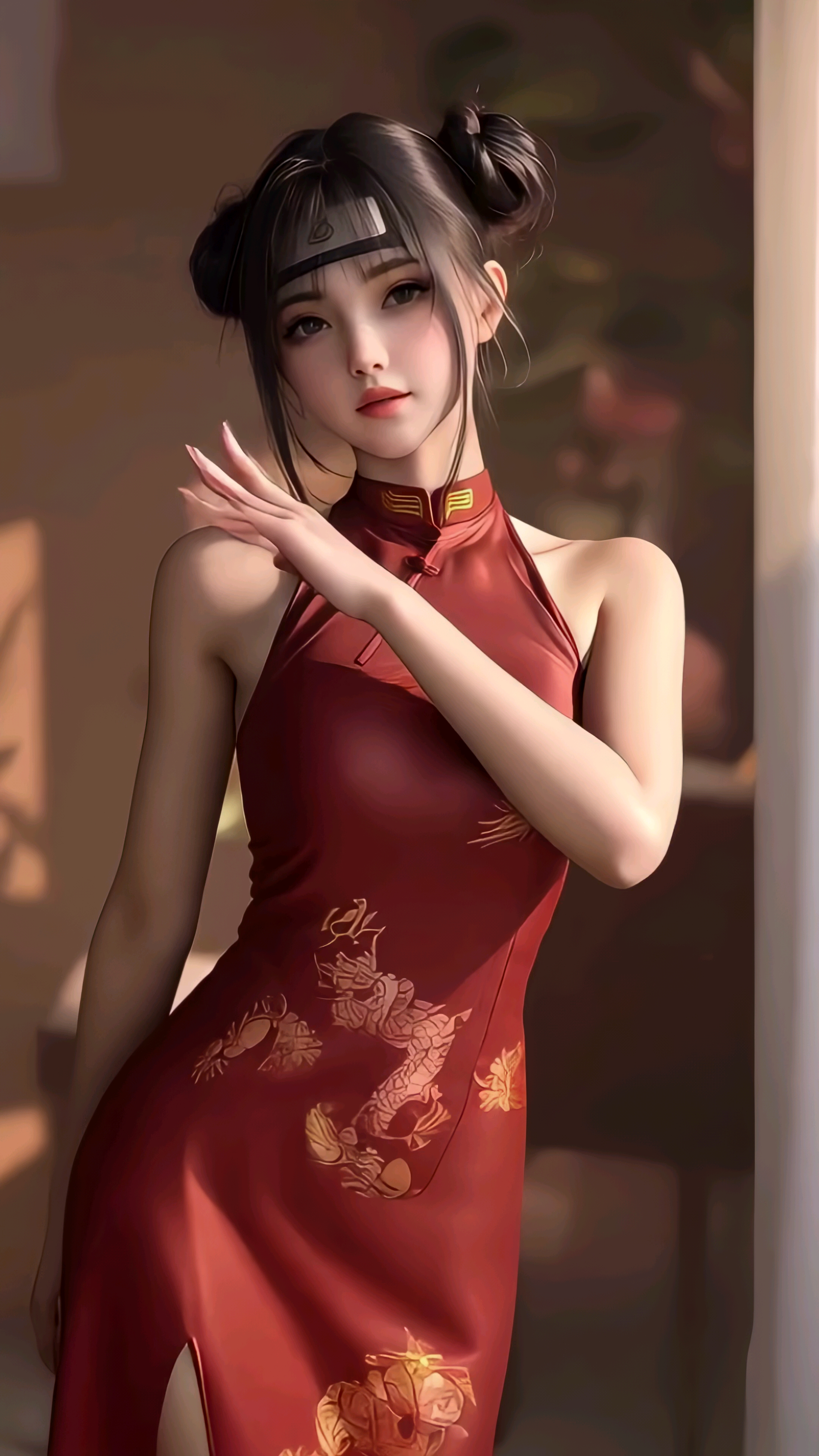 天天」红绸舞焰,黑发束髻,古典风华动人心