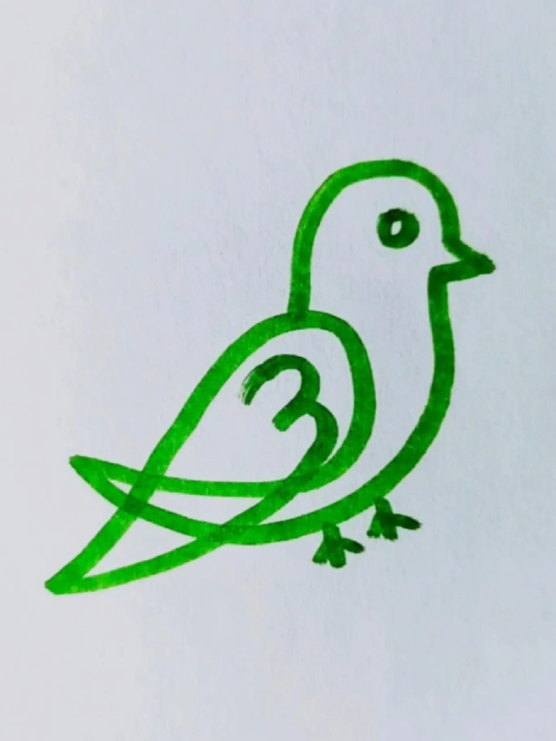 一笔画鸟 简单一只鸟图片