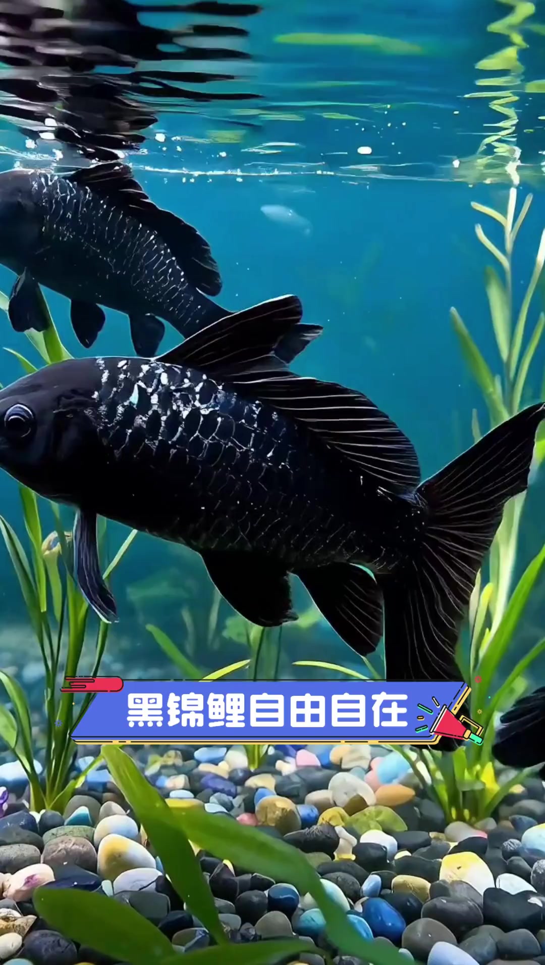 黑锦鲤自由自在