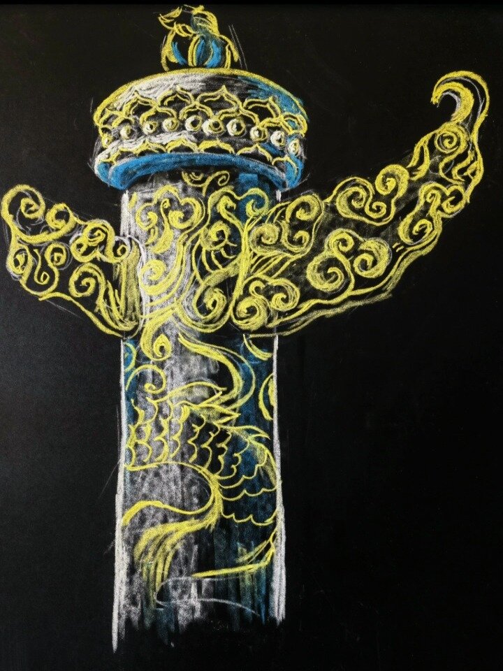 黑板报装饰 万能的华表