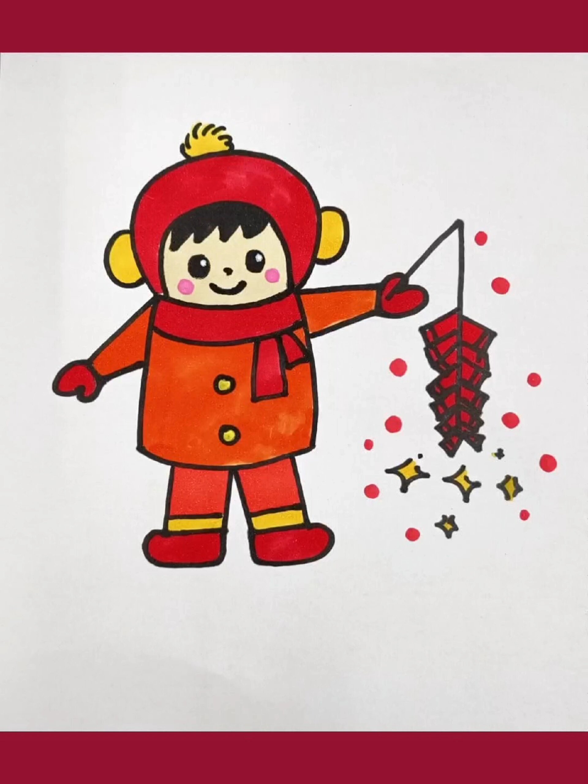 迎新年简笔画