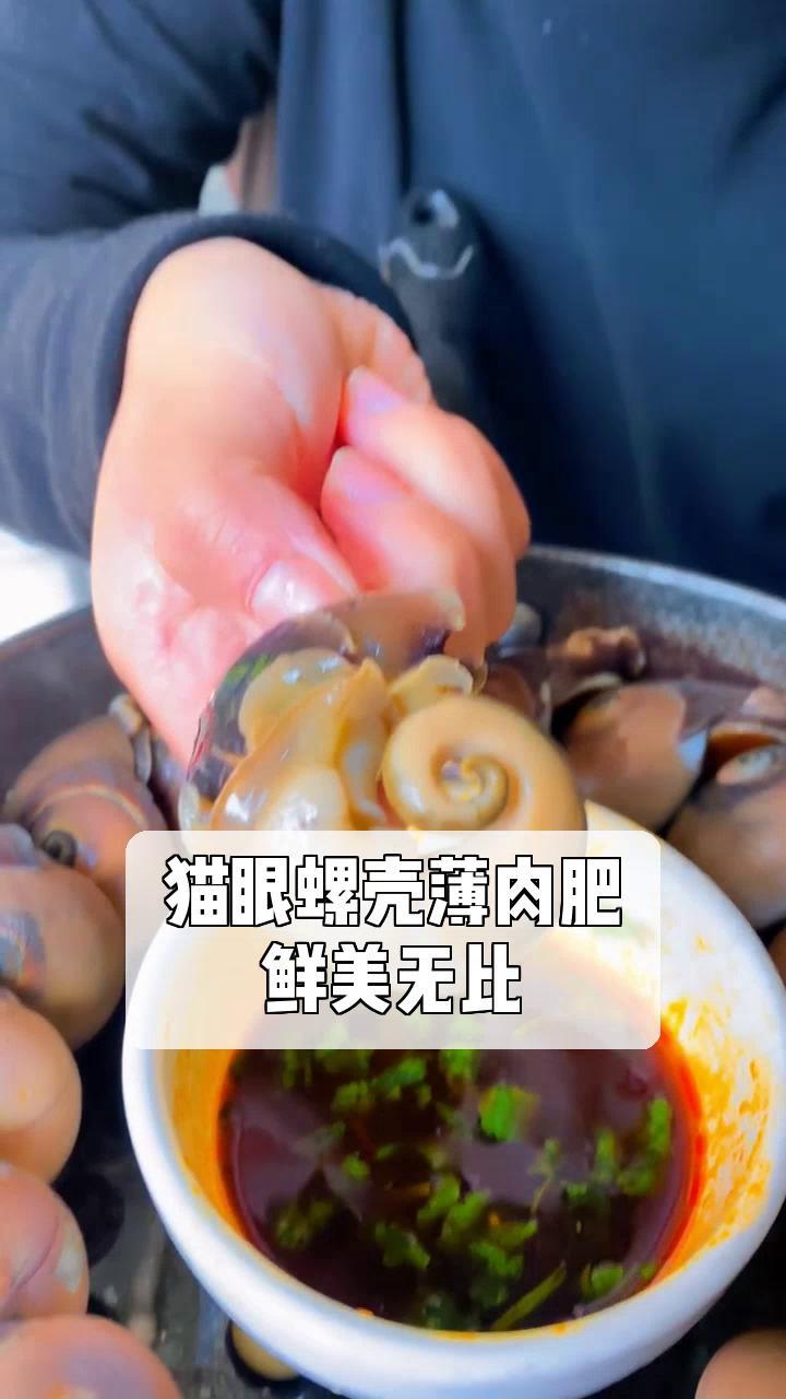 猫眼螺壳薄肉肥,鲜美无比