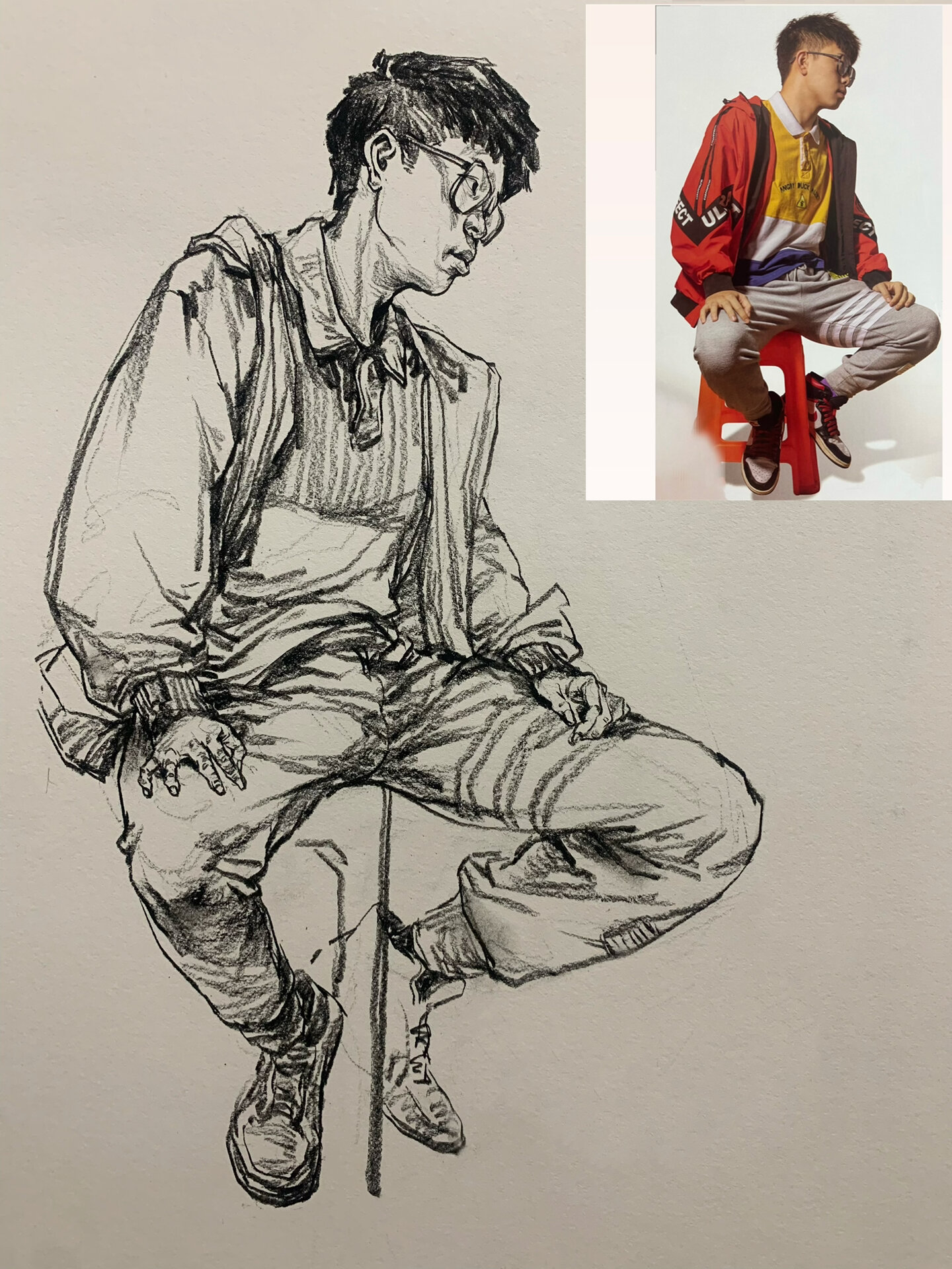 干货-速写·男青年坐姿(上)
