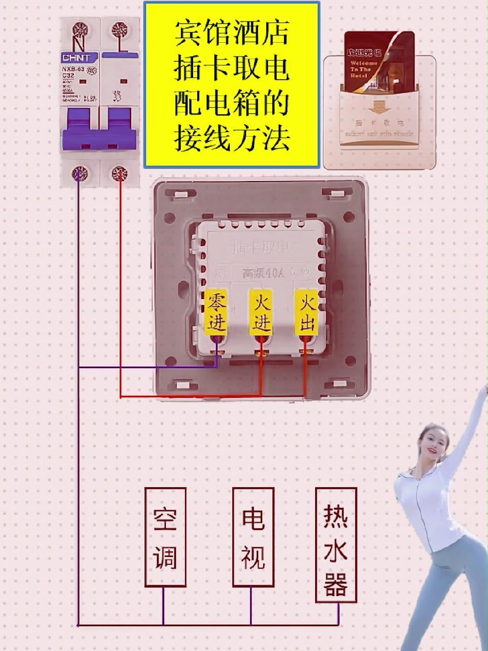 宾馆插卡配电箱接线图图片