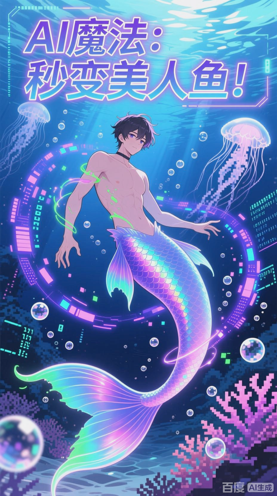 二次元变身:男生到美人鱼小姐姐