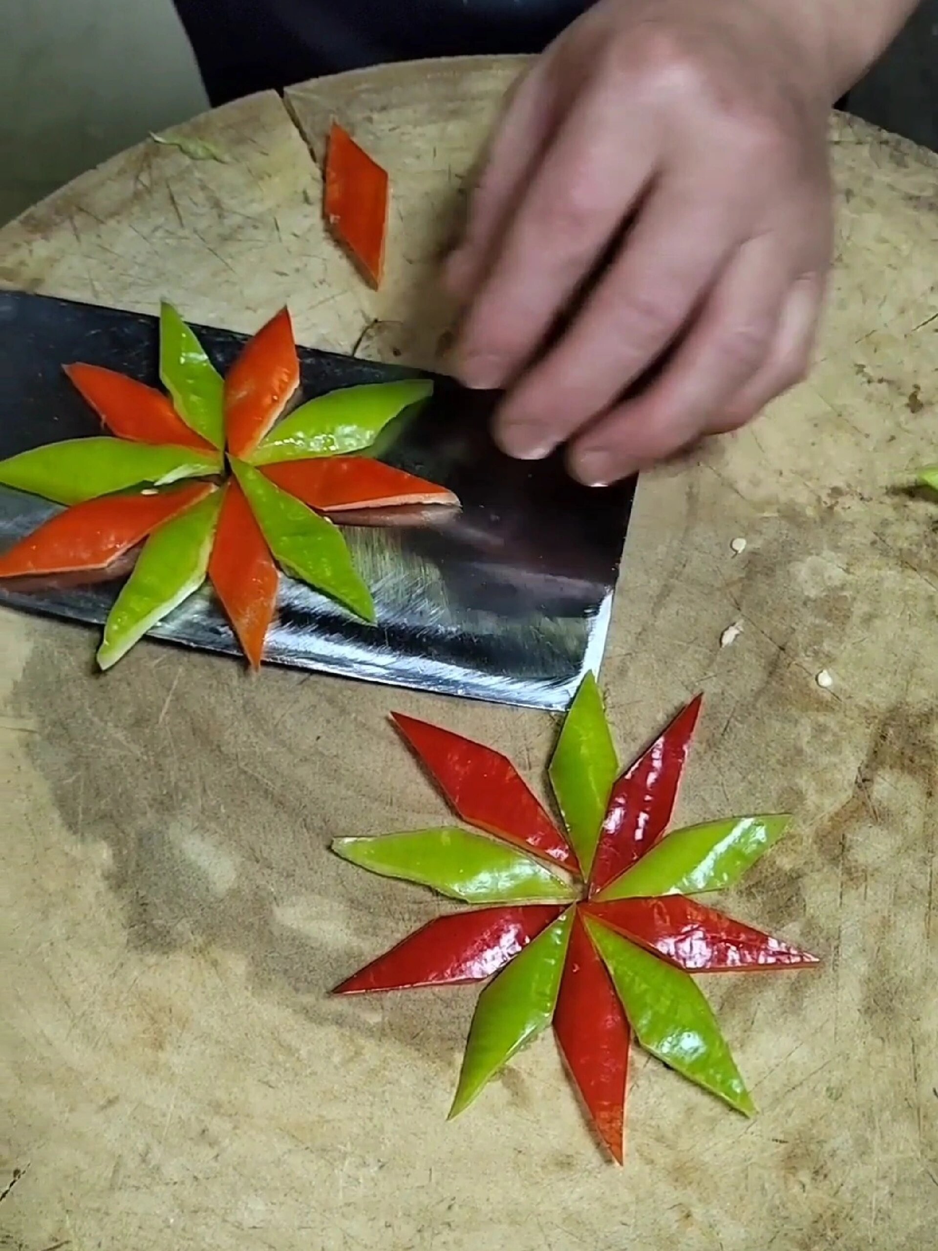 菱形片辣椒快速切法