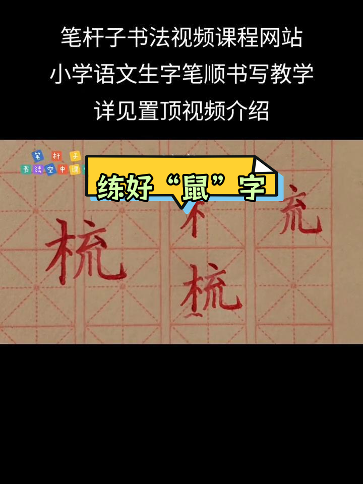 五年级语文生字书写技巧 松鼠的鼠字解析