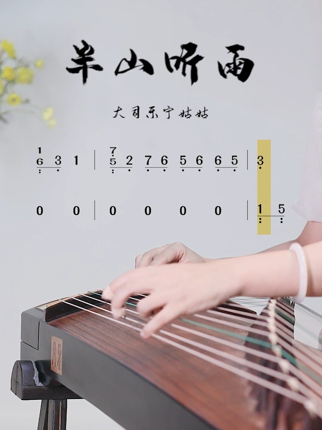 《半山听雨》古筝动态曲谱带练