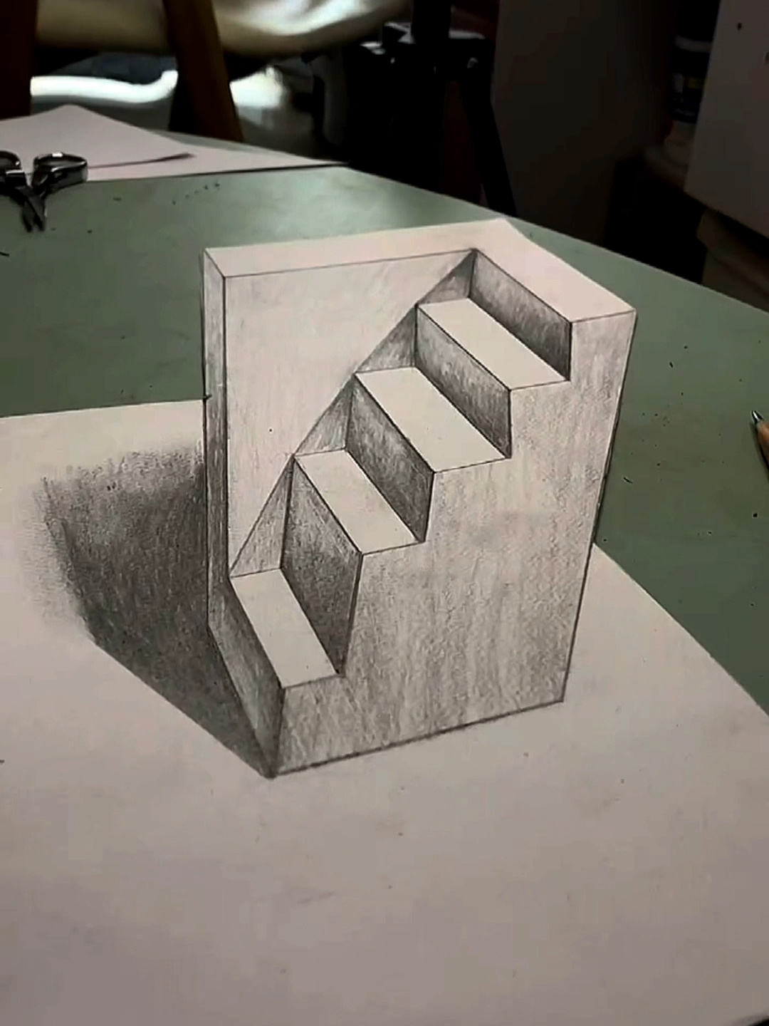 简单的楼梯3d画,想学习的别眨眼哦!