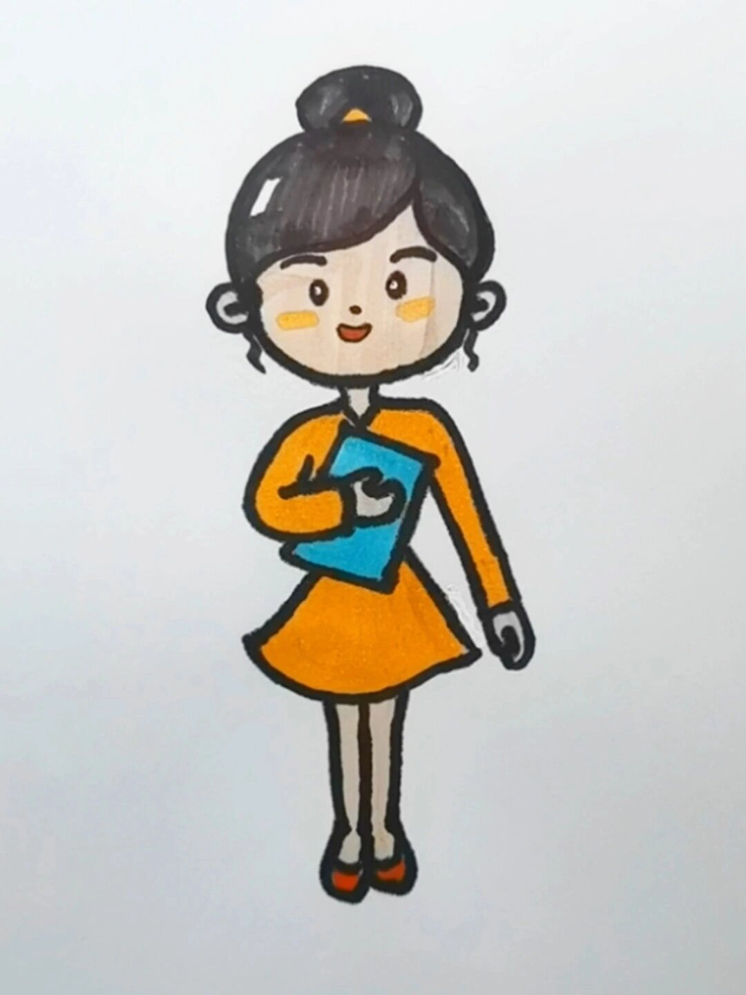 教师节主题简笔画·女教师简笔画