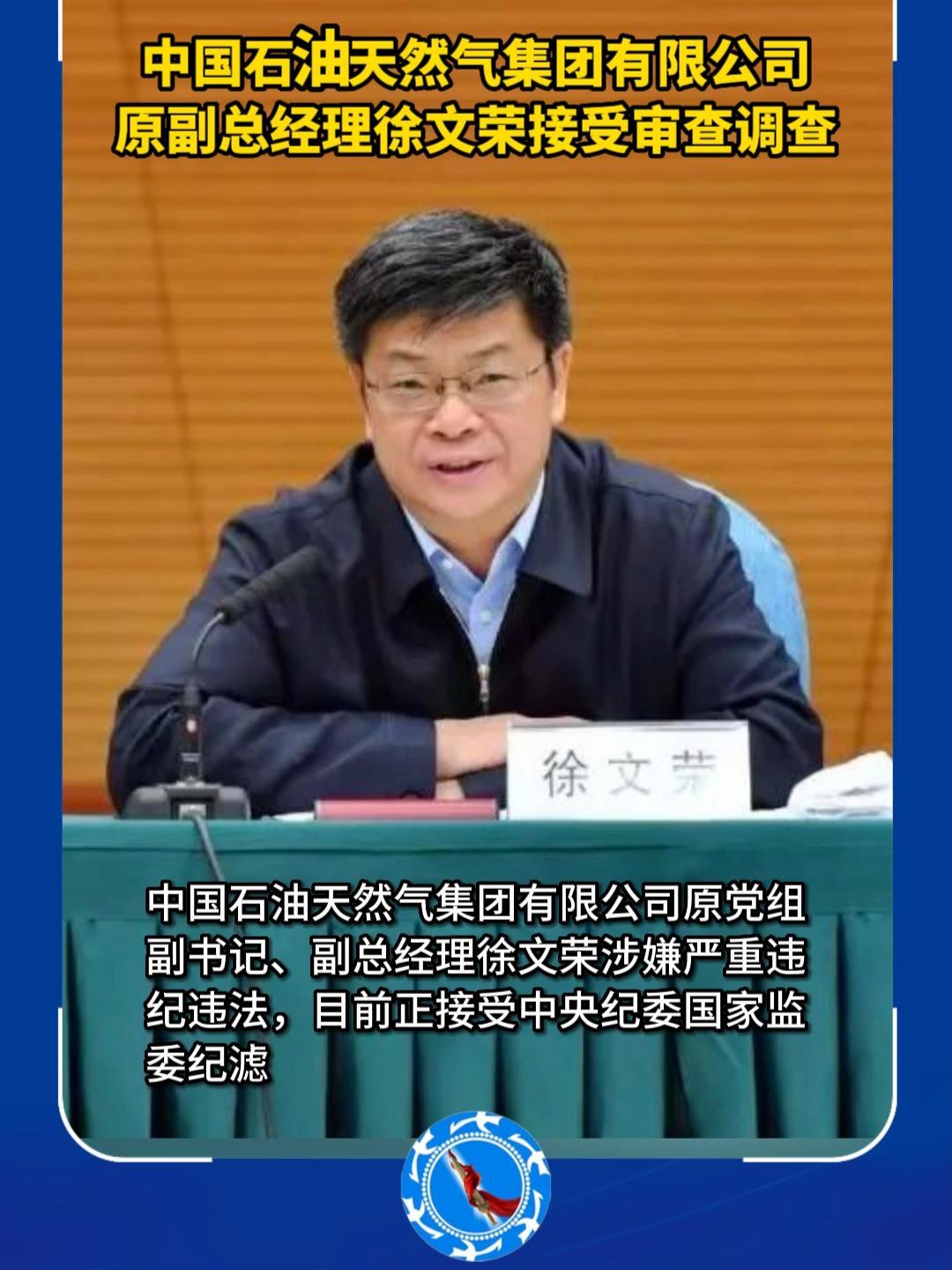 中国石油天然气集团有限公司原副总经理徐文荣接受审查调查