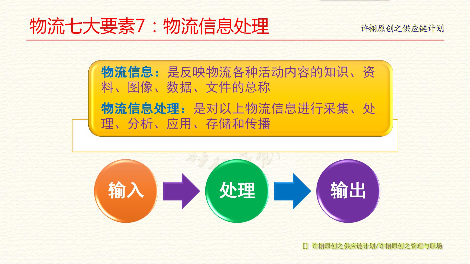 物流的第七大要素,物流信息处理.