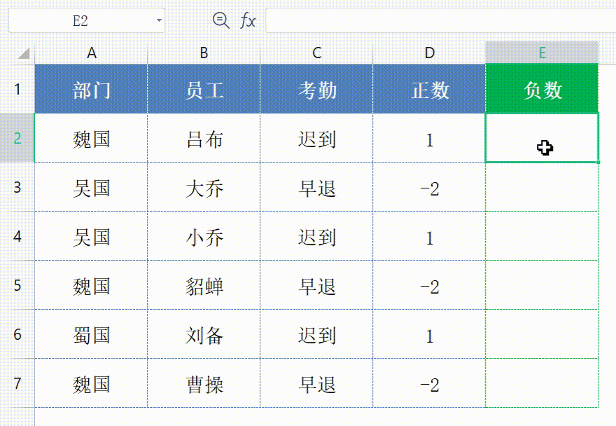 excel生成随机正负数
