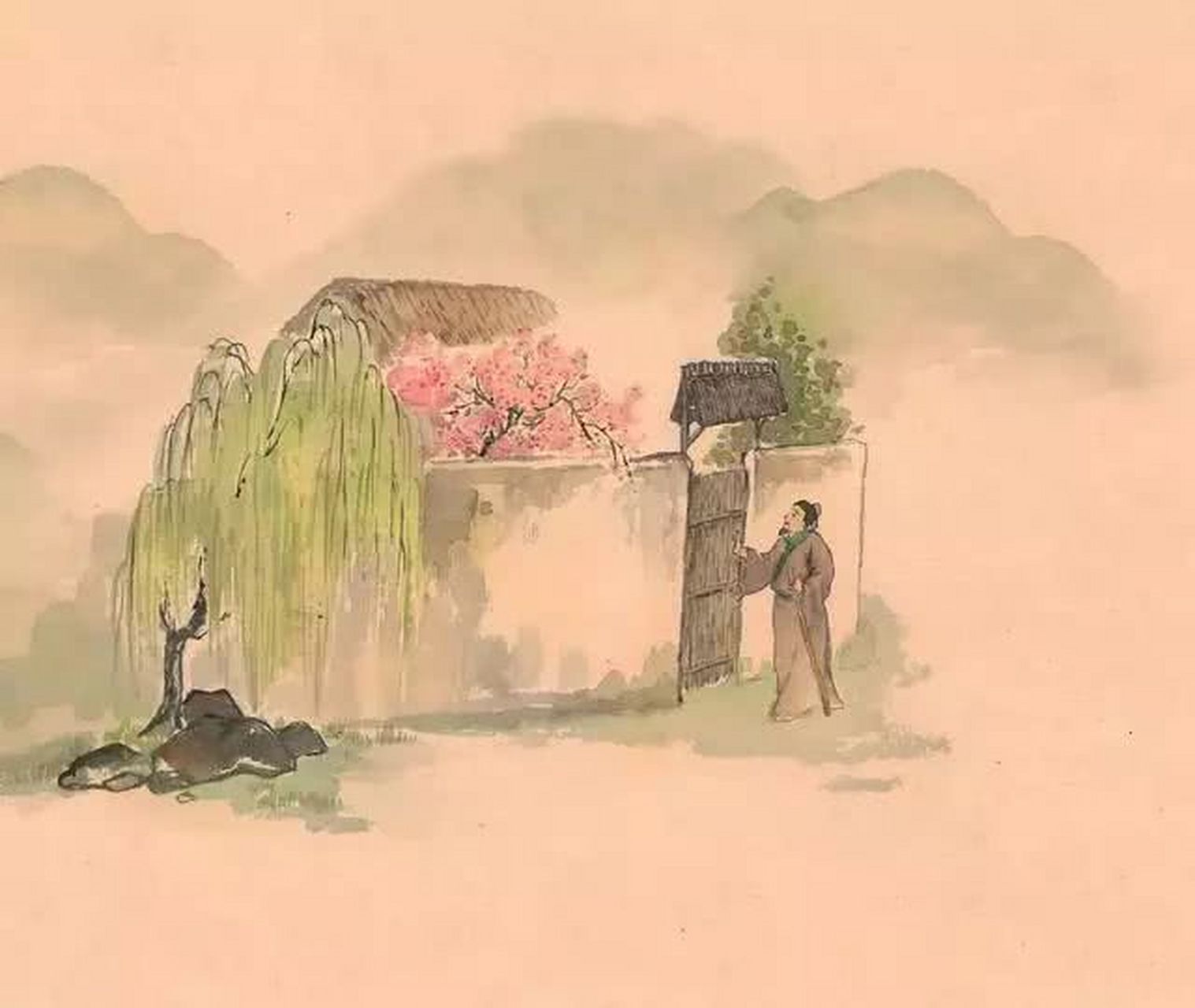 《游园不值》应怜屐齿印苍苔,小扣柴扉久不开.