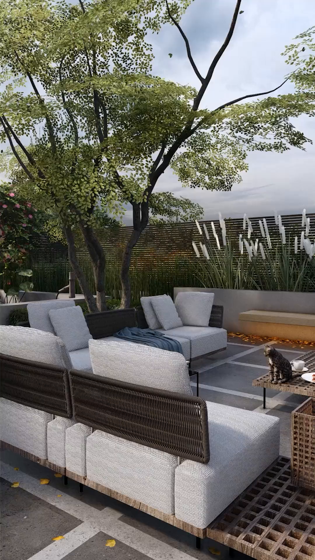 好看又实用的庭院休闲区,最受欢迎的简约现代风格-度小视