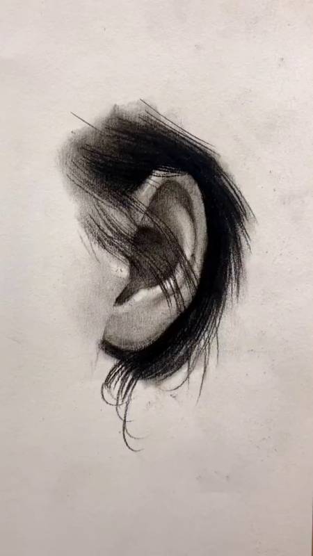 超简单素描写实耳朵画法,你学会了吗?画画手绘绘-度小视
