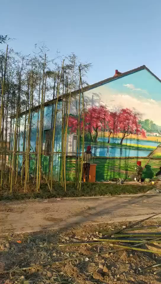 美丽乡村写实风景墙绘