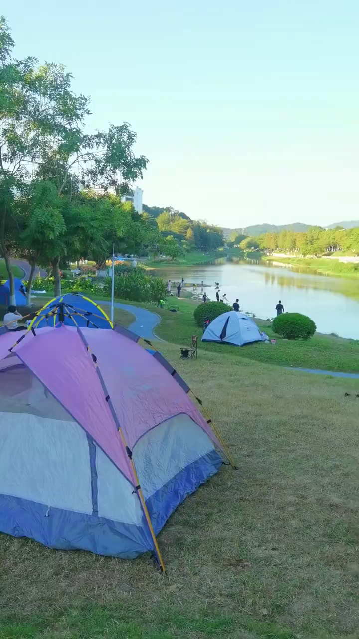广州萝岗湿地公园遛娃玩水帐篷野餐好地方