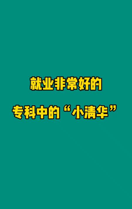 高考志愿填报就业非常好的专科中的"小清华"-度小视