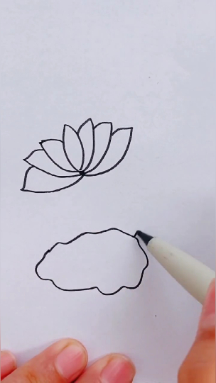 简笔画:夏日荷花开