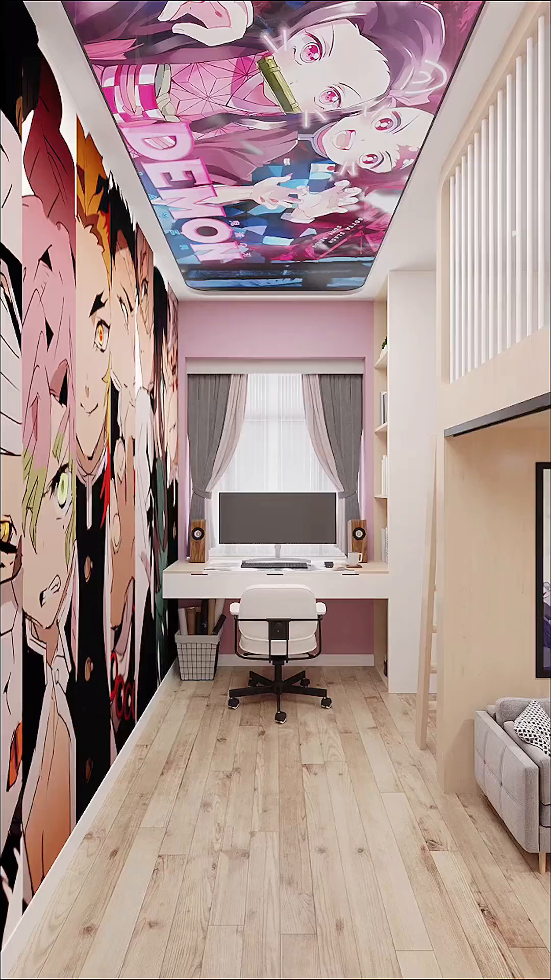 经典动漫,鬼灭之刃主题卧室!二次元的专属世界.真香!