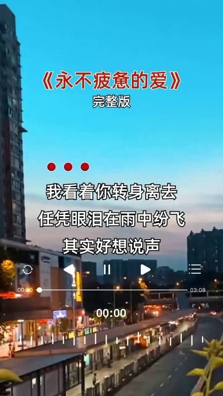 我看着你转身离去,任凭眼泪在雨中纷飞……音乐 永不疲惫的爱 完整版