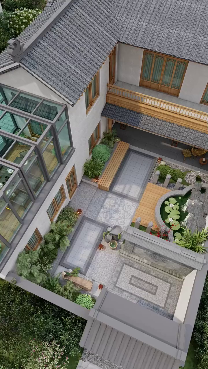 北方庭院怎么设计.铺装多绿植点缀-度小视