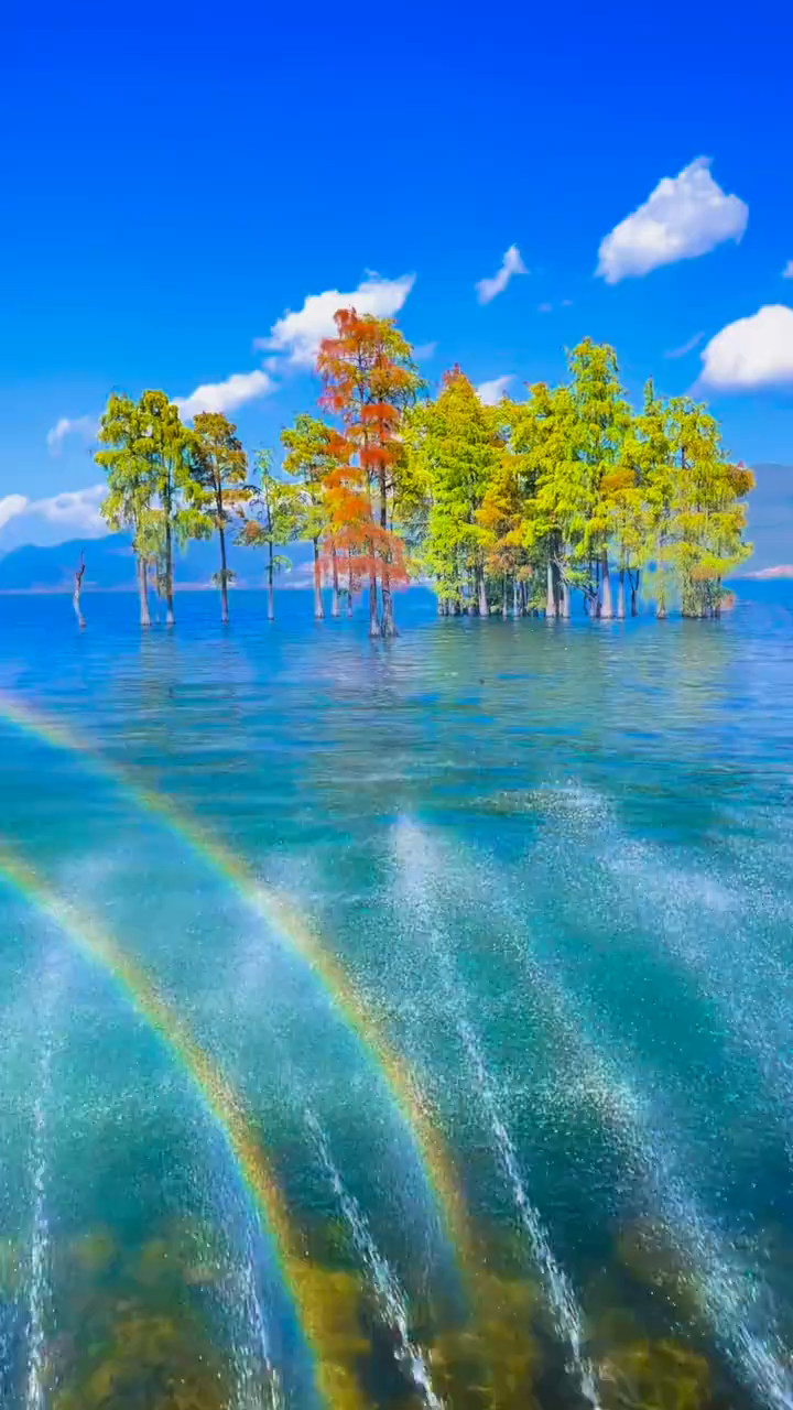 好美啊愿看见海面双彩虹的你今年好运连连