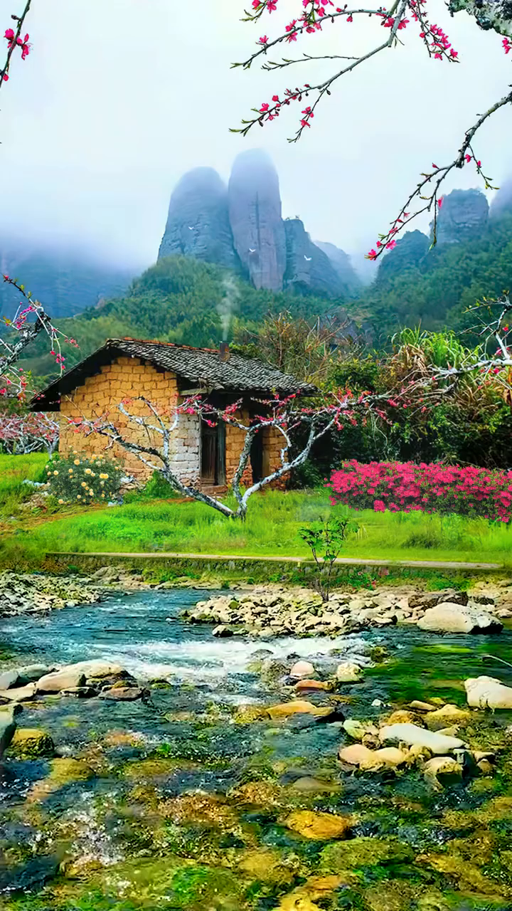 渴望有一天和你归隐山林.清晨,鸟语花香