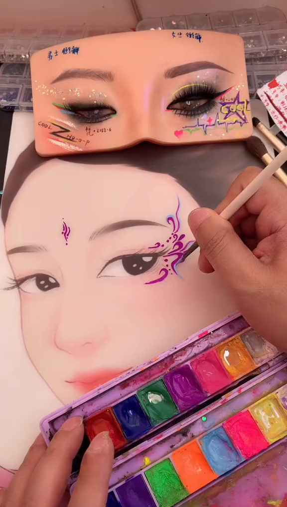 创意妆舞台妆彩绘古风仙气民族舞舞台妆彩绘教程