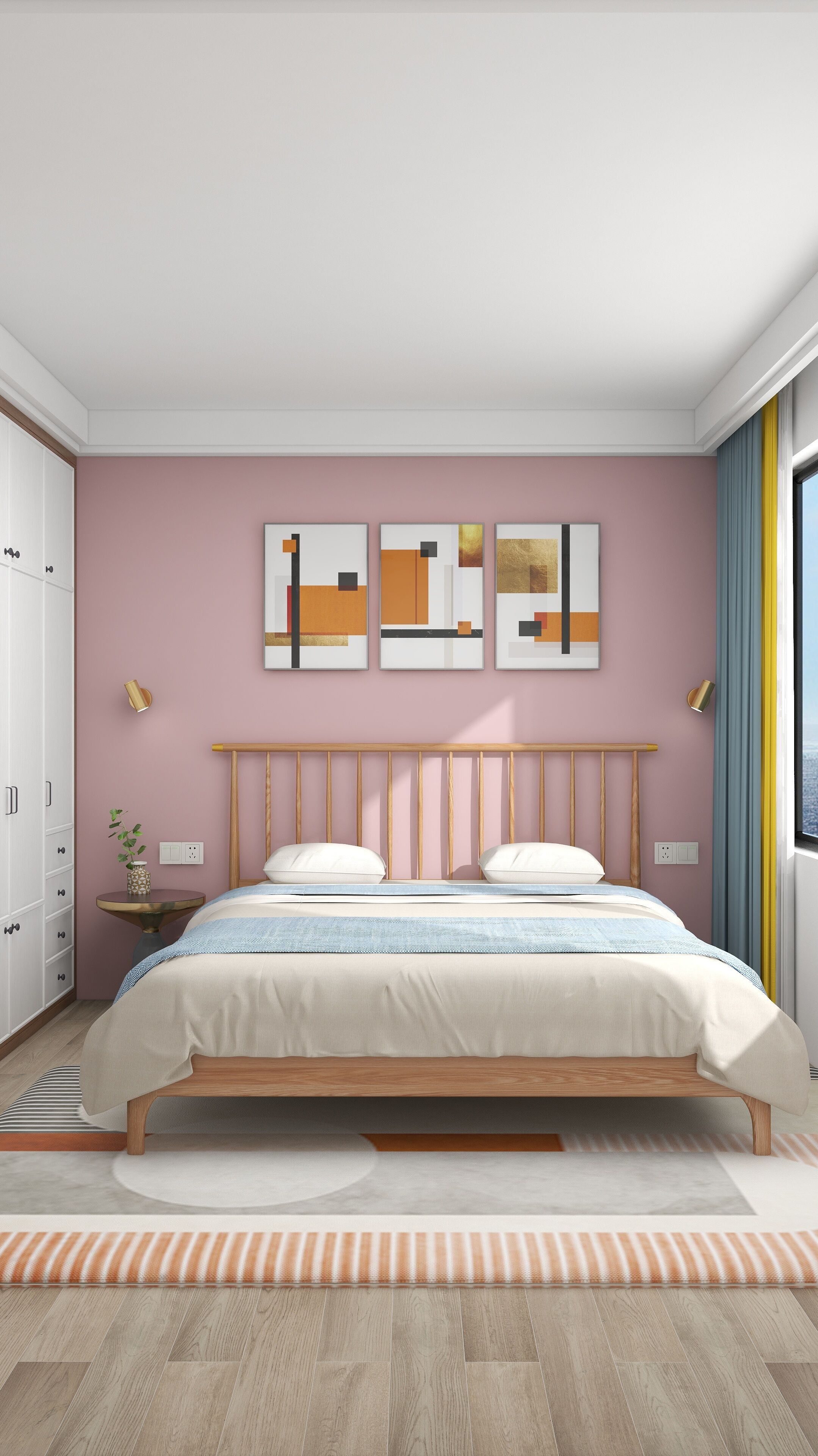 2022年床头背景墙这样刷简单耐看又高级