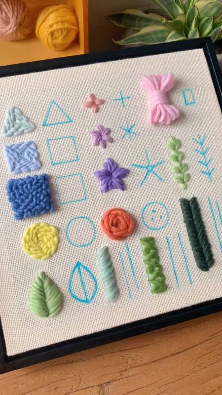 14种不同针法的戳戳绣教程安排上了～戳戳绣戳戳绣教程手工diy-度小视