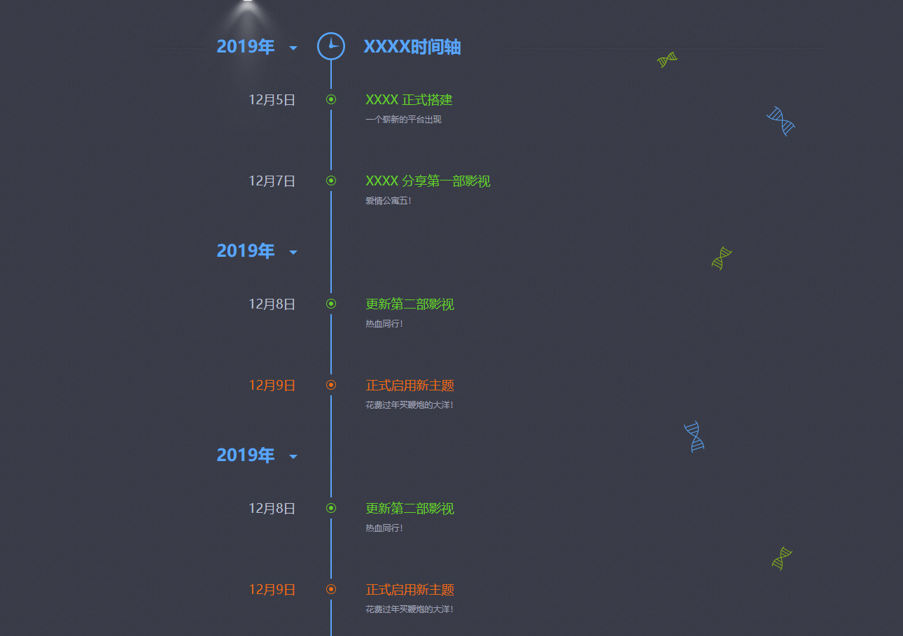 网站发展历程记录——简洁单页HTML源码丨网站时光轴-666资源网