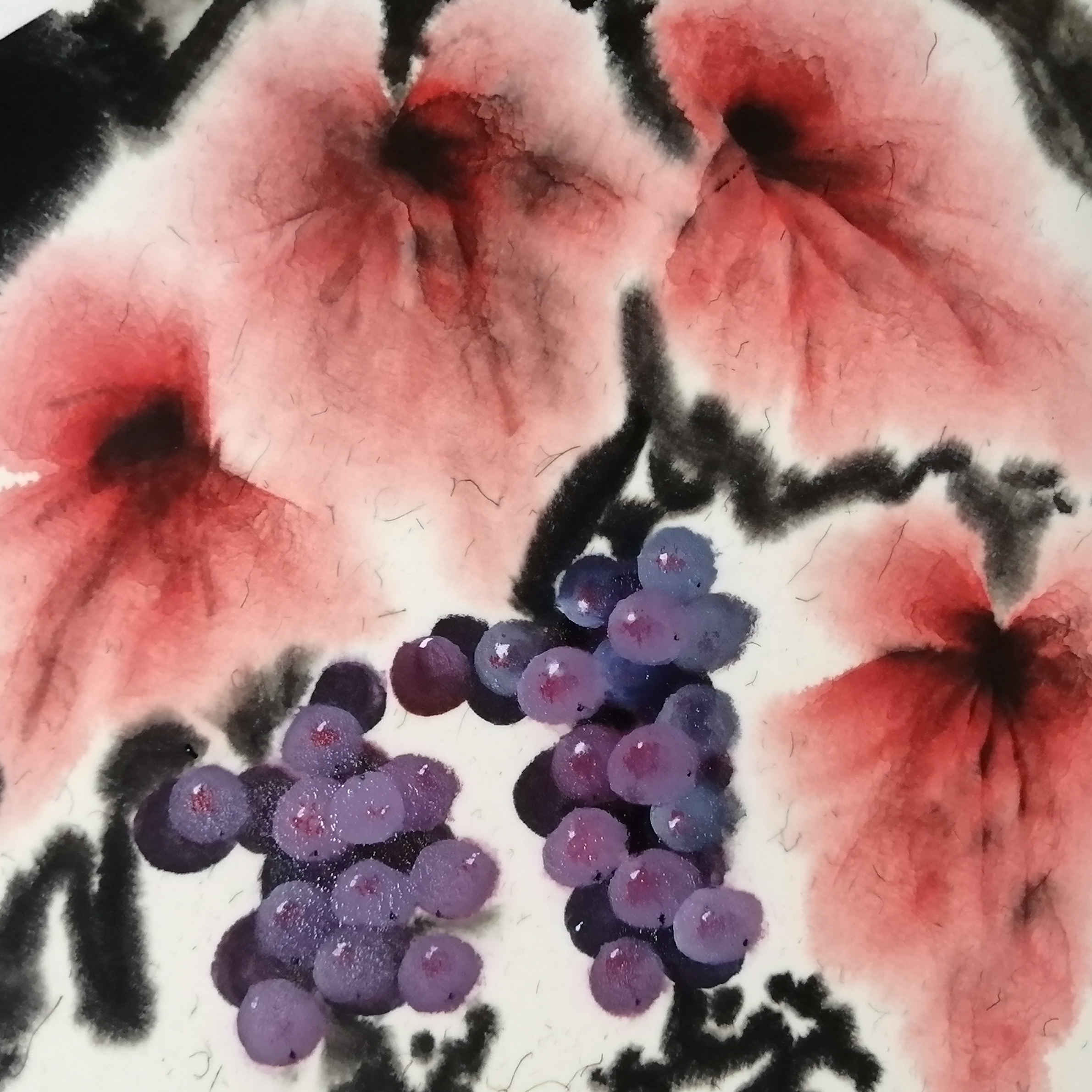 国画写意(新鲜的葡萄),甜甜的