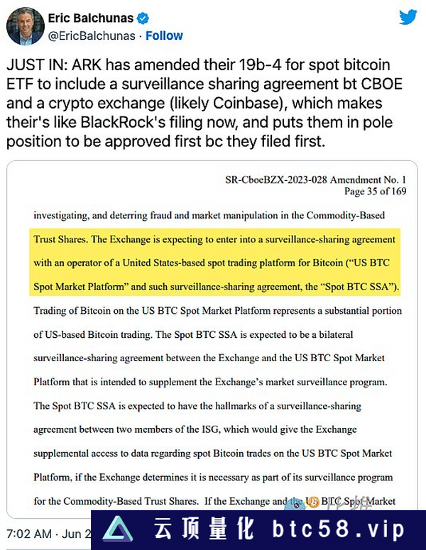 贝莱德的”监督共享协议“怎样预防比特币 ETF 操纵？