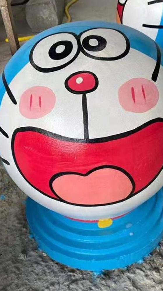 彩绘挡车球 画图案的圆球石球 恒鑫石业