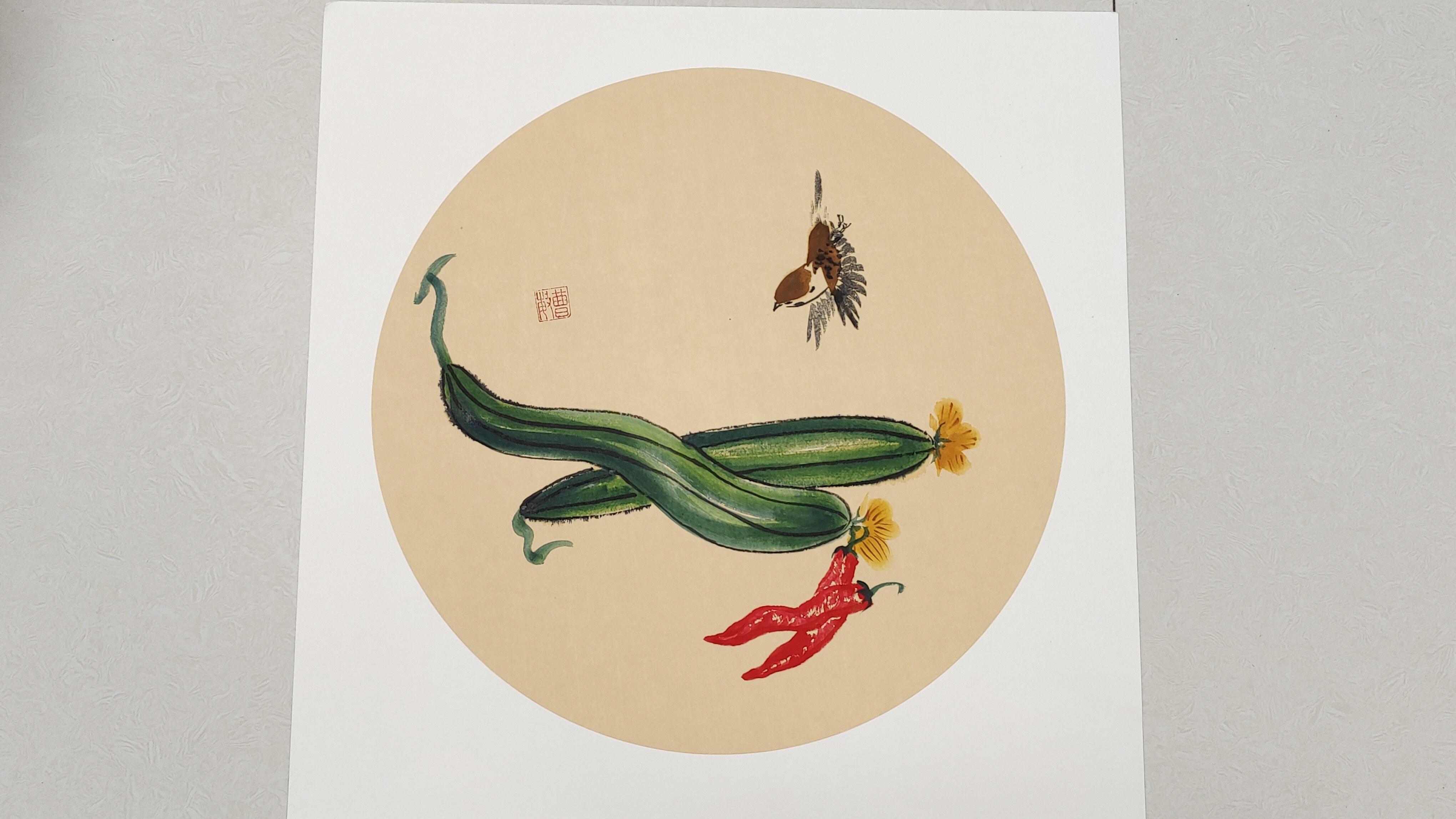 更有寓意的国画丝瓜,试试这几招,色彩鲜明,层次突出,学习了