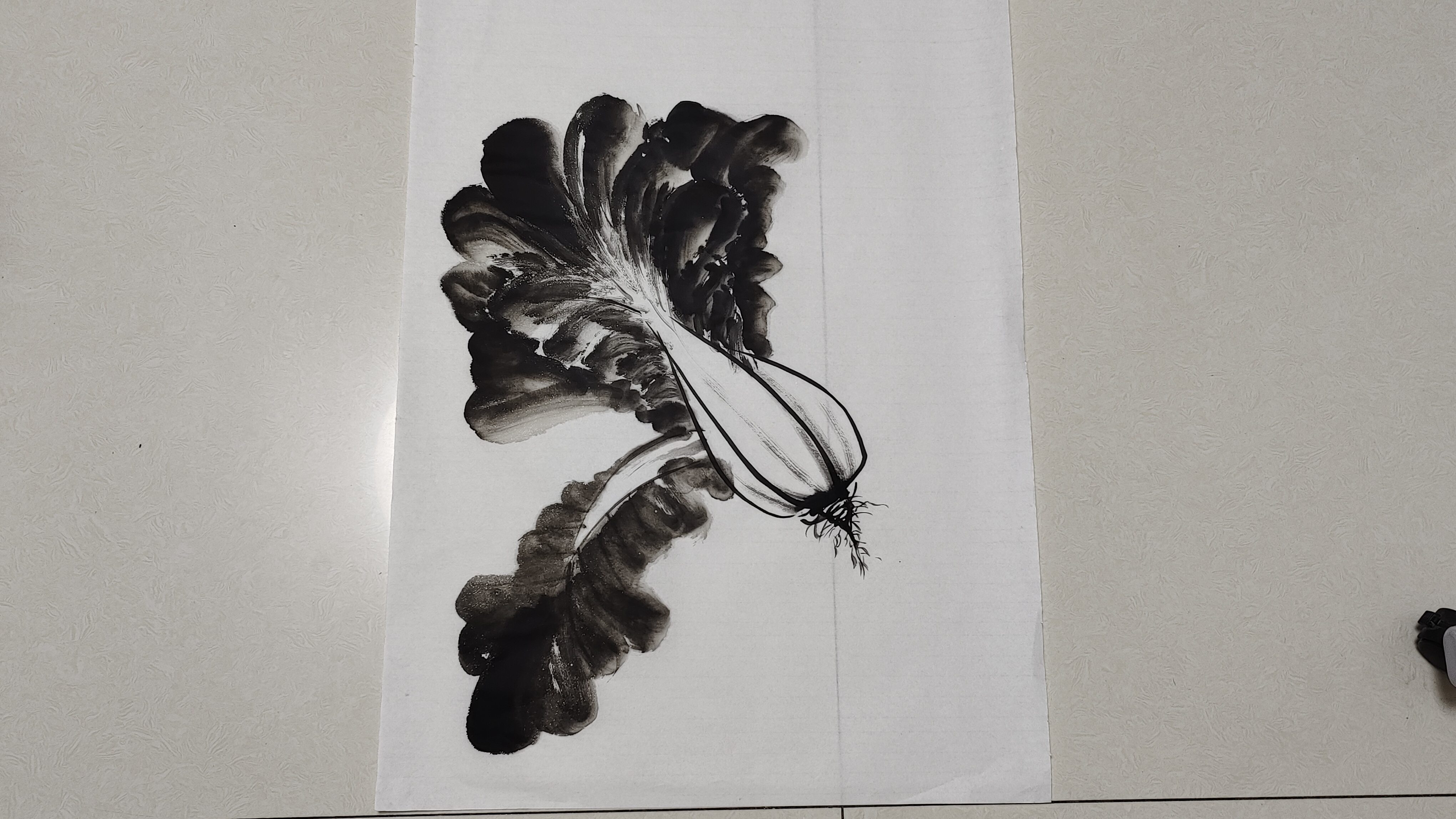 巧妙运用墨色画出大白菜