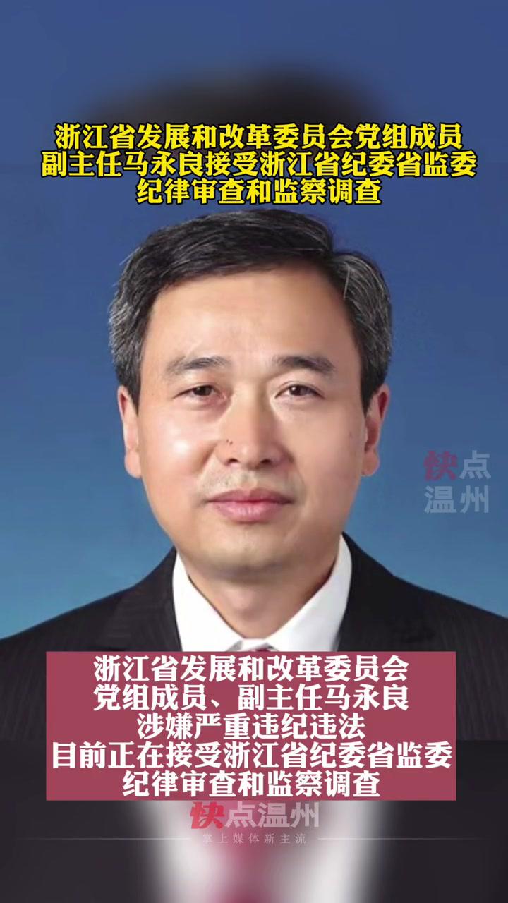 浙江省发展和改革委员会党组成员,副主任马永良接受浙江省纪委省监委