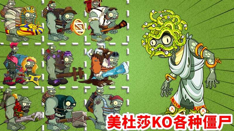 pvz2美杜莎放大招1对1秒杀各种僵尸