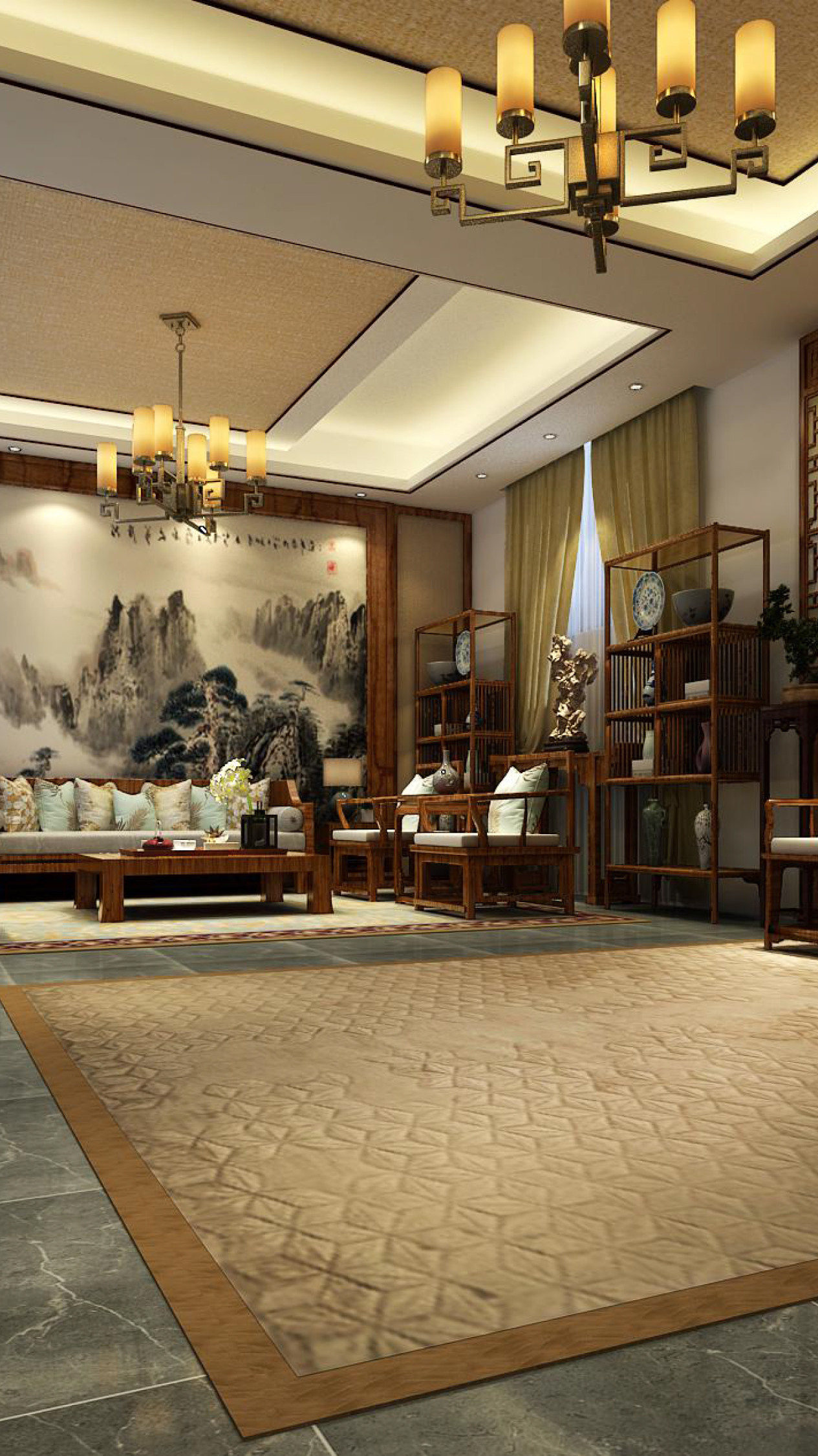 四合院客厅设计 展现出中式独有的魅力