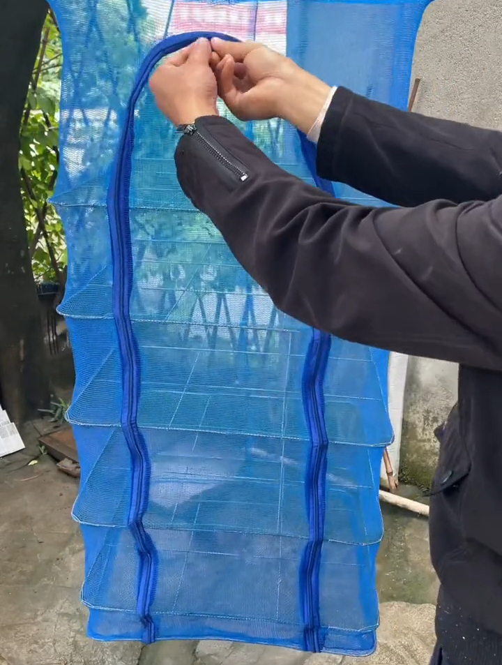 折叠晒渔网防蝇笼晒干网晾晒鱼干晒肉菜网架干货家用食物神器大号-度
