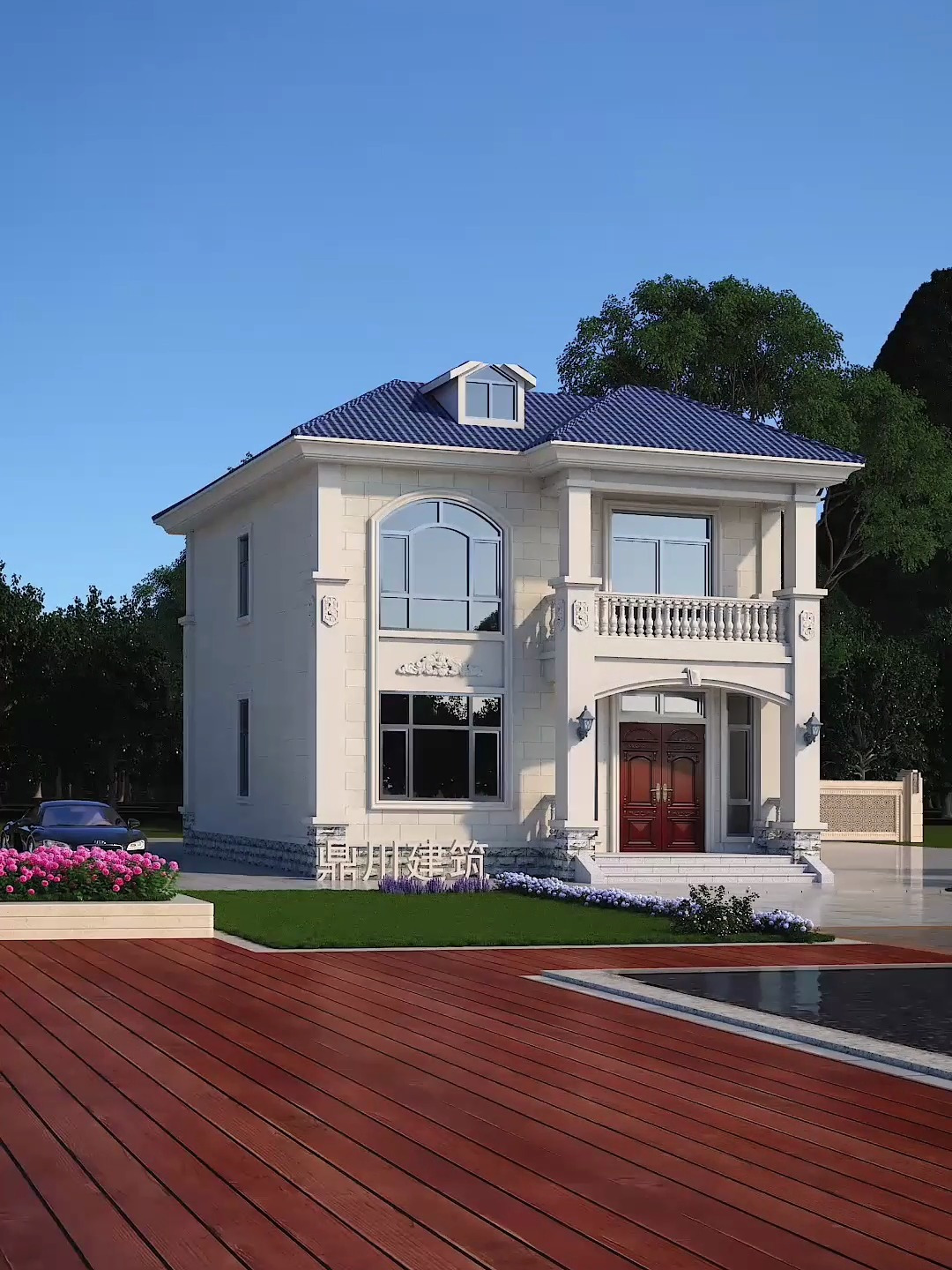 欧式二层实用小户型别墅,面宽8.7米,进深11米,实用造价低