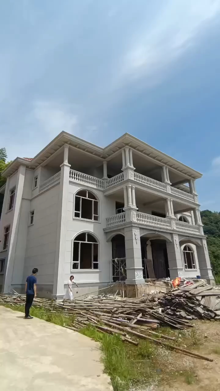 湖南娄底水之梦仿石漆色卡923号外墙仿石漆别墅工程完工