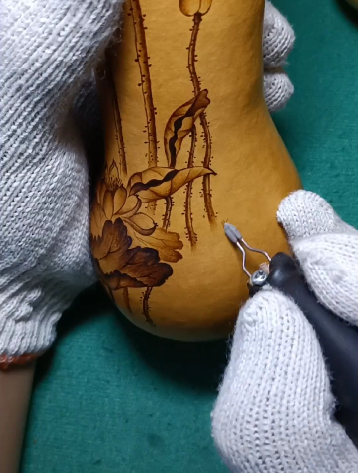 荷花 非物质文化遗产 烙画葫芦-度小视