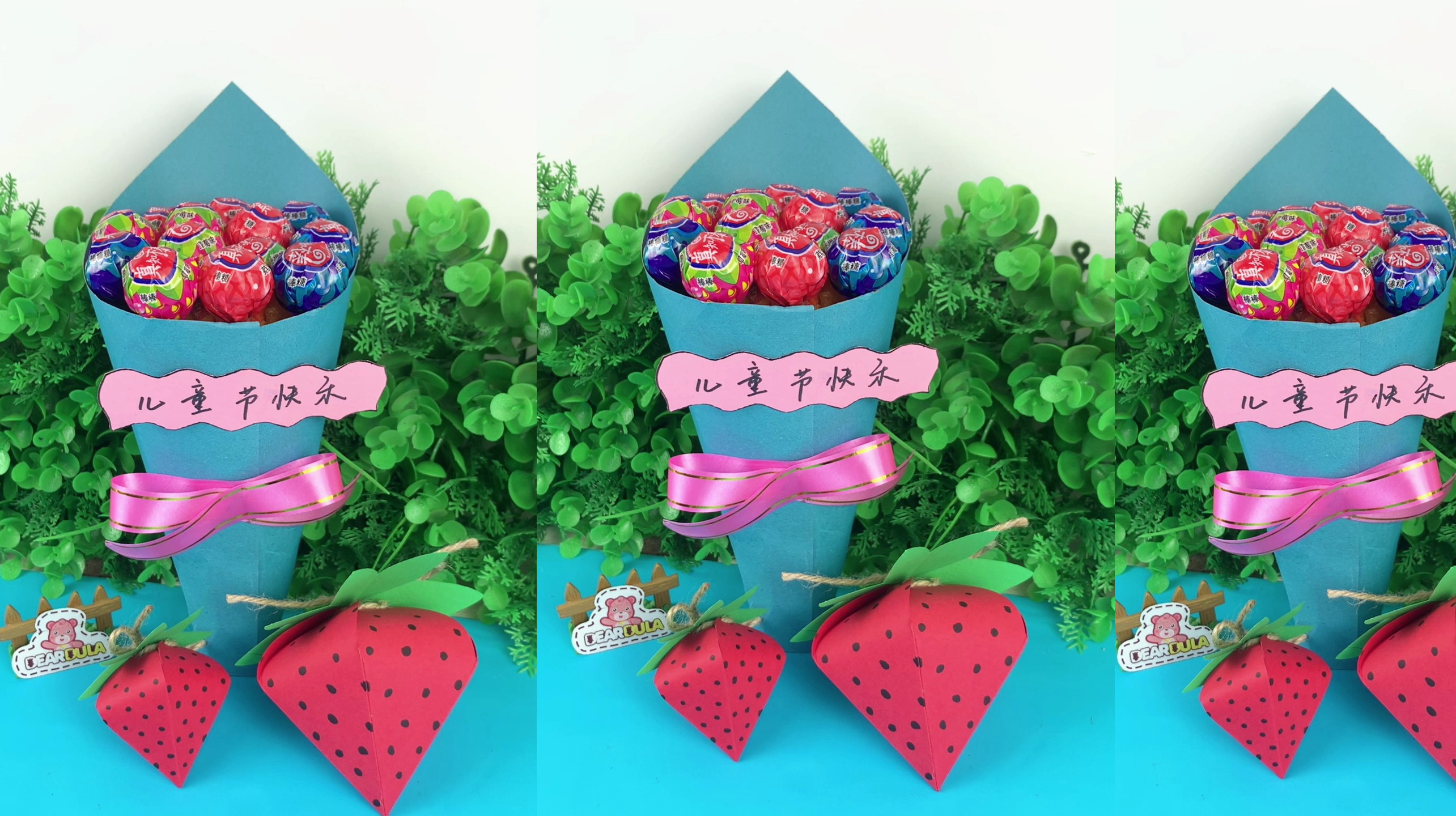 用棒棒糖做成花束给小朋友做礼物，简单又实惠