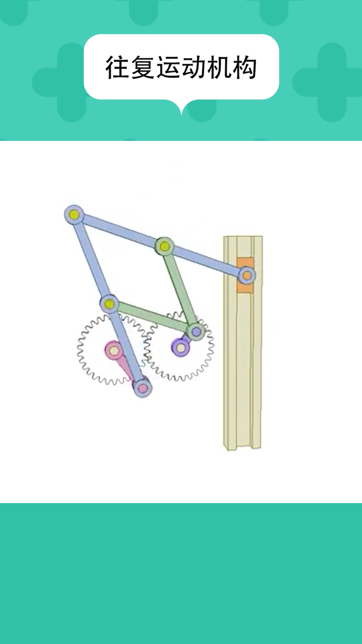 一种连杆带动的上下往复运动机构